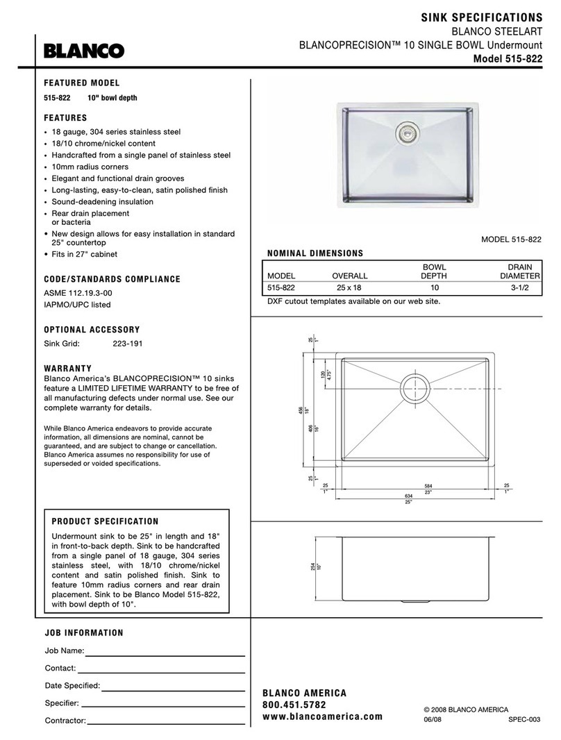 Blanco BLANCOPRECISION 515-822 Specifications