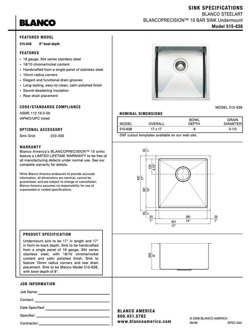 Blanco BLANCOPRECISION 515-638 Specifications