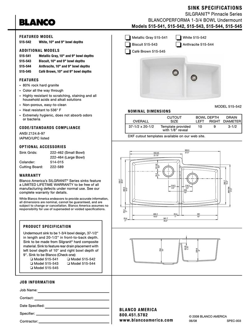 Blanco BLANCOPERFORMA 515-541 User manual