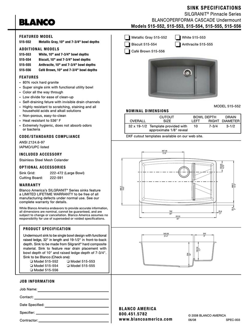 Blanco BLANCOPERFORMA 515-552 User manual Blanco BLANCOPERFORMA 515-552 User manual