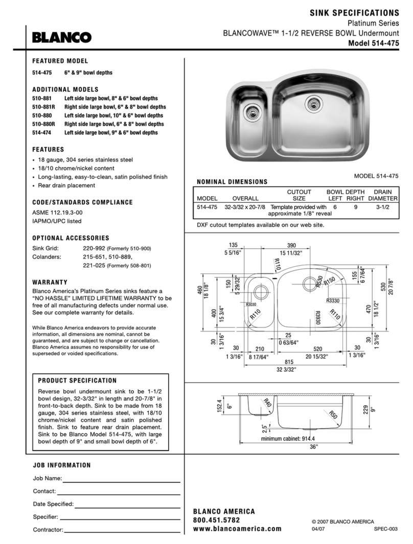 Blanco BlancoWave 514-475 Specifications