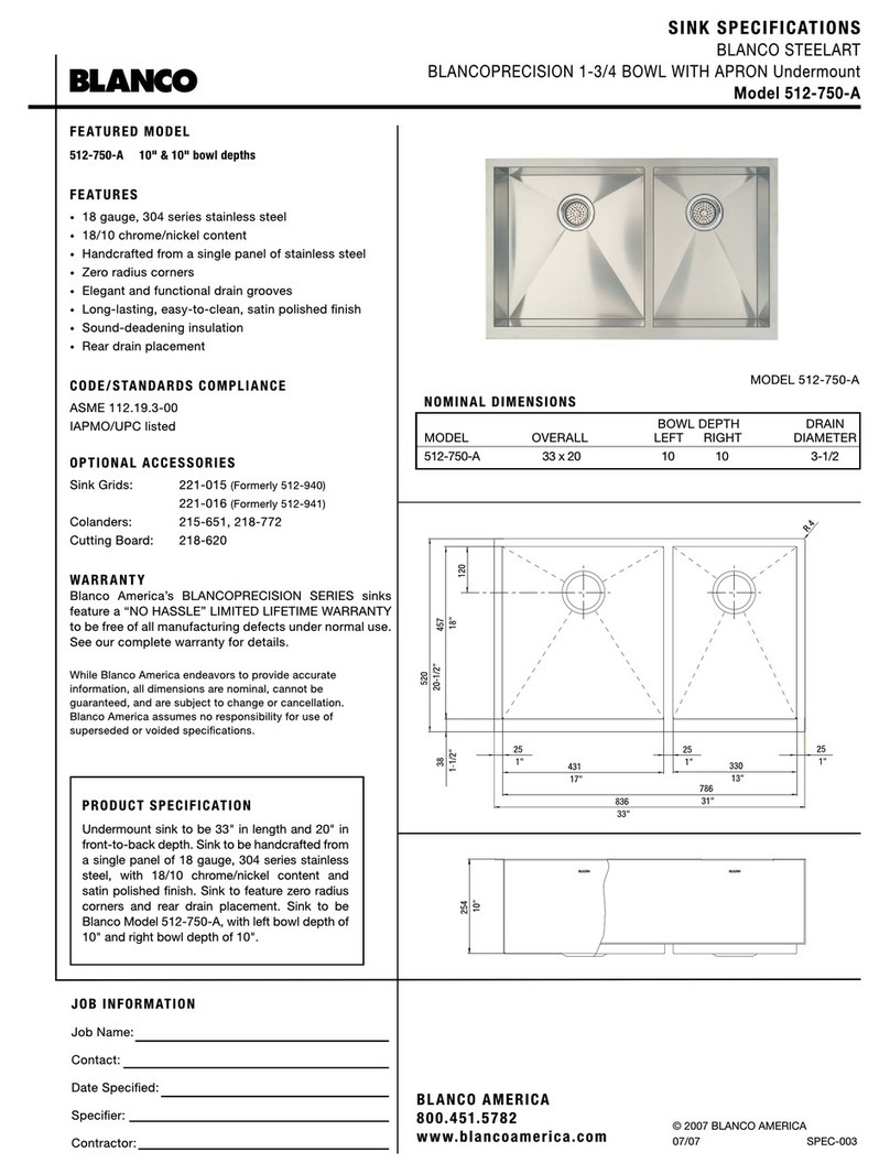 Blanco BlancoPrecision 512-750-A User manual