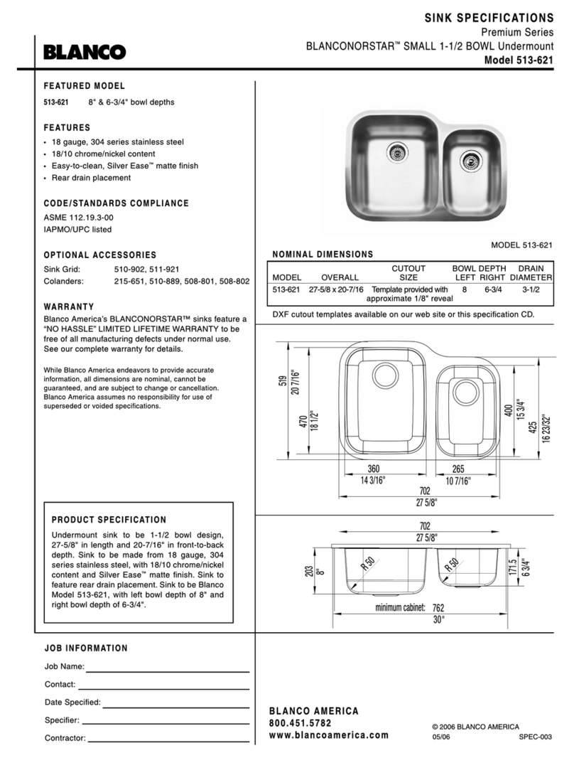 Blanco BlancoNorstar 513-621 User manual