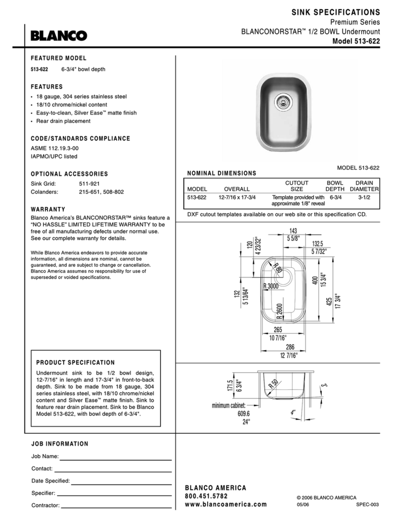 Blanco BlancoNorstar 513-622 User manual