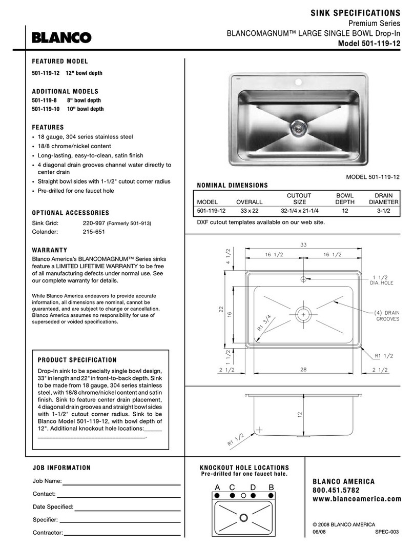 Blanco BlancoMagnum 501-119-12 User manual Blanco BlancoMagnum 501-119-12 User manual