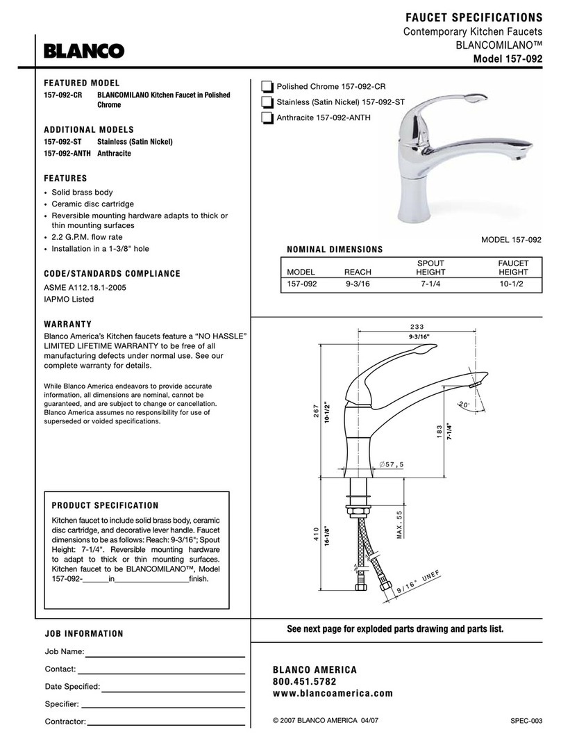 Blanco BlancoMilano 157-092 User manual