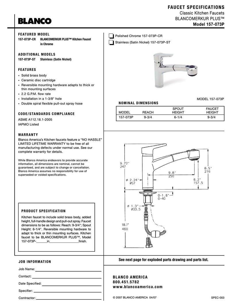 Blanco BlancoMerkur Plus 157-073P Specification sheet