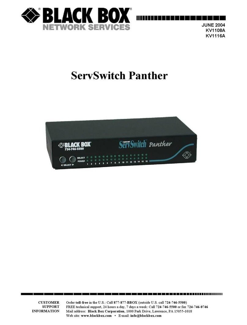 Black Box SERVSWITCH PANTHER KV1108A user manual