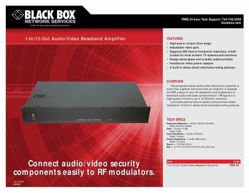 Black Box 1-In/12-Out Audio/Video Baseband Amplifier Specifications