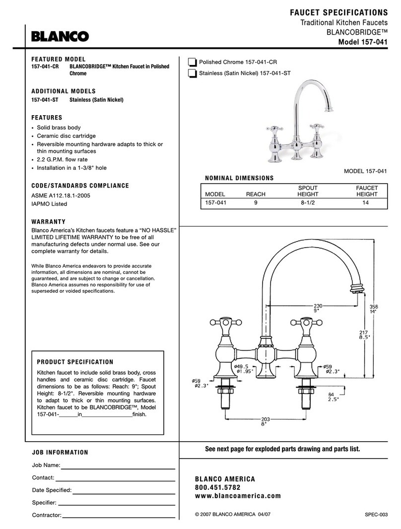 Blanco BLANCOBRIDGE 157-041 User manual Blanco BLANCOBRIDGE 157-041 User manual