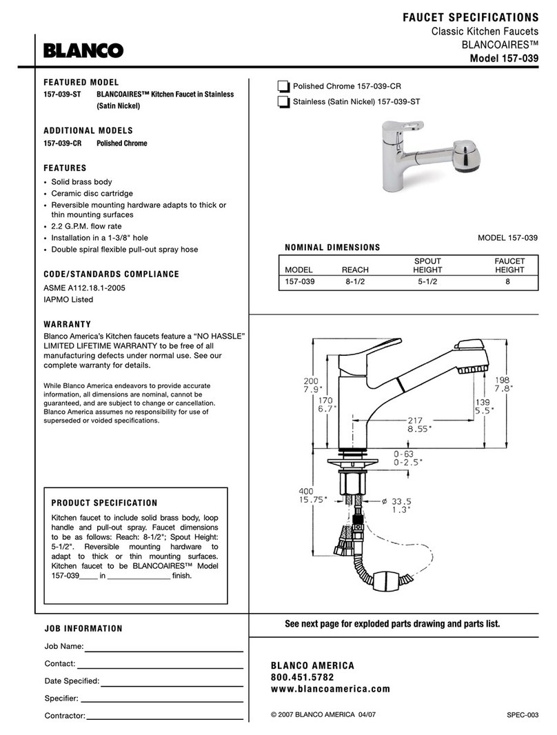 Blanco BLANCOAIRES 157-039 User manual Blanco BLANCOAIRES 157-039 User manual