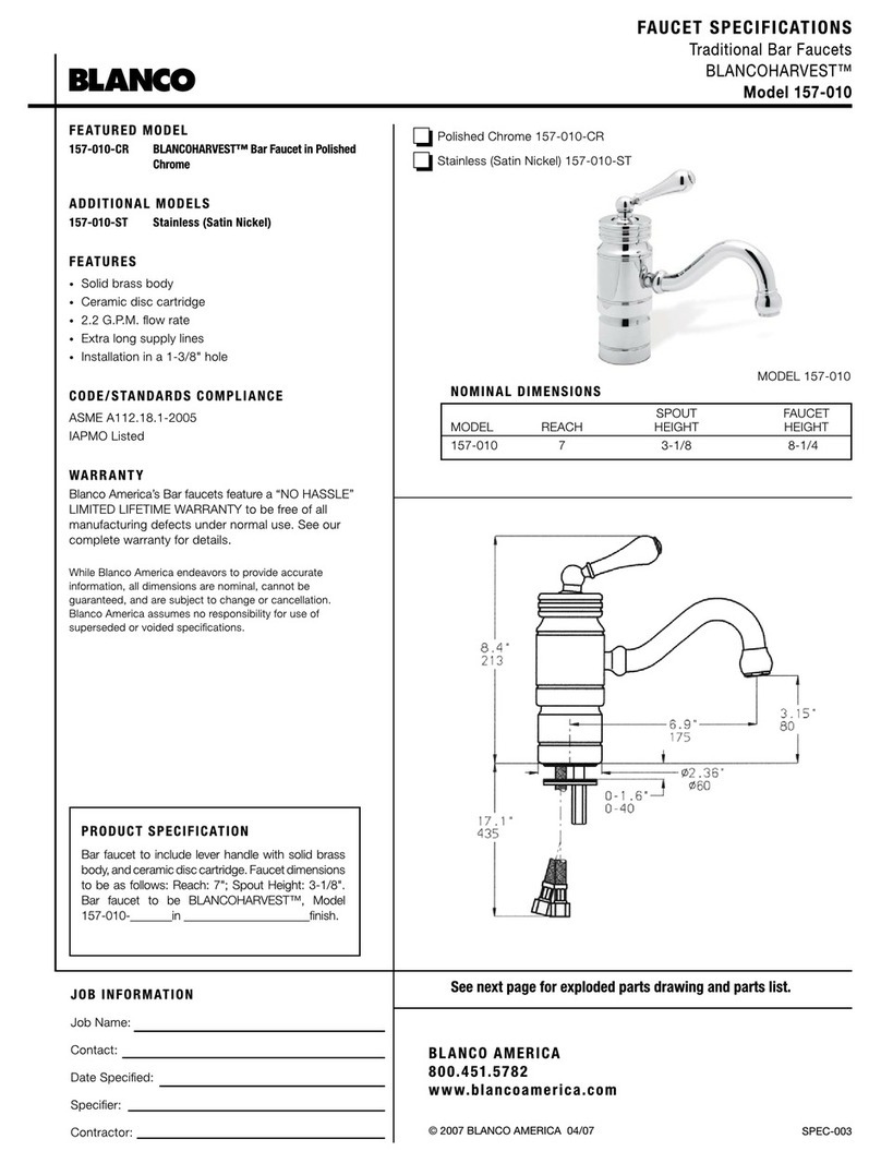 Blanco BLANCOHARVEST 157-010 Specification sheet Blanco BLANCOHARVEST 157-010 Specification sheet