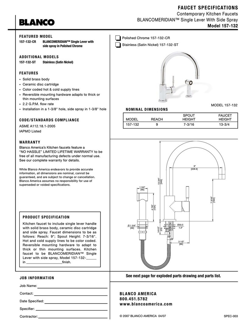 Blanco BLANCOMERIDIAN 157-132 Specification sheet