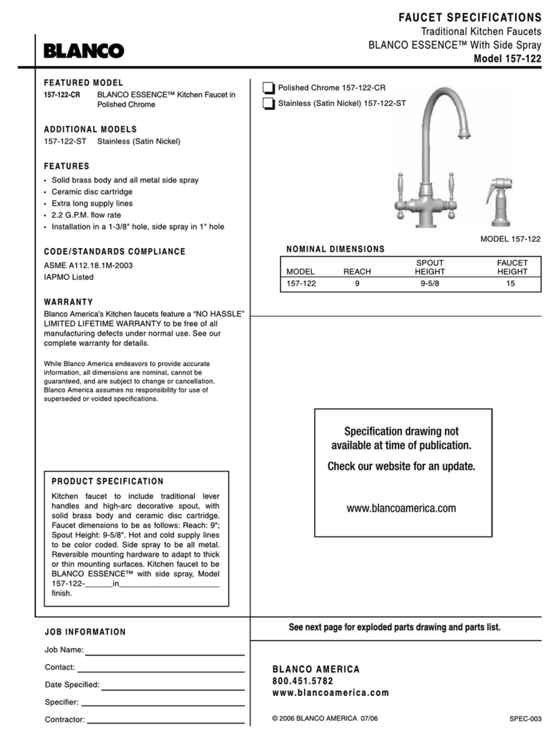 Blanco ESSENCE 157-122 User manual Blanco ESSENCE 157-122 User manual