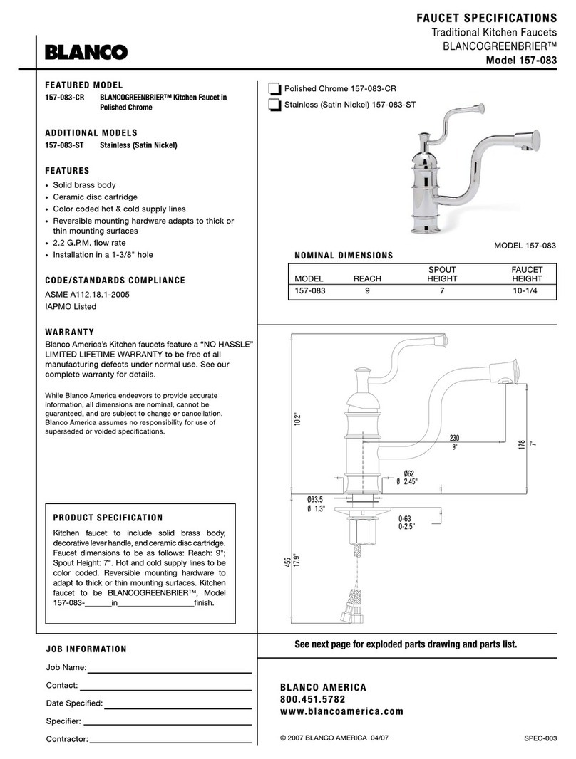 Blanco BLANCOGREENBRIER 157-083 User manual Blanco BLANCOGREENBRIER 157-083 User manual