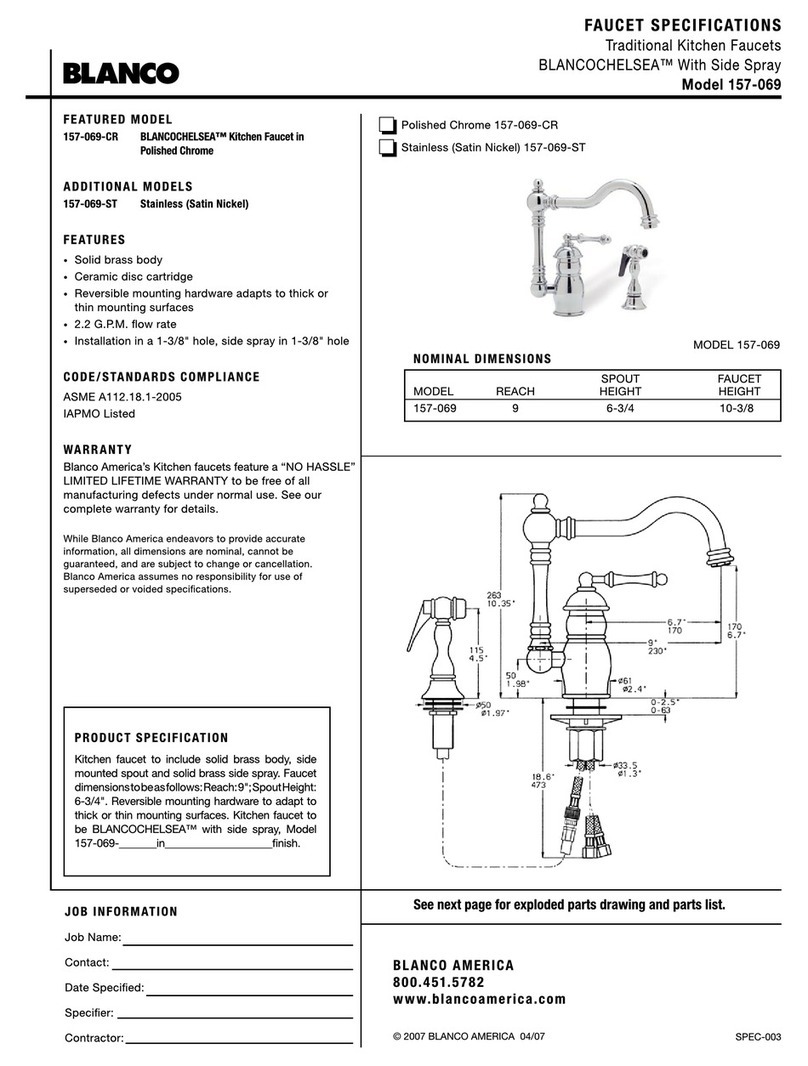 Blanco BLANCOCHELSEA 157-069 User manual Blanco BLANCOCHELSEA 157-069 User manual