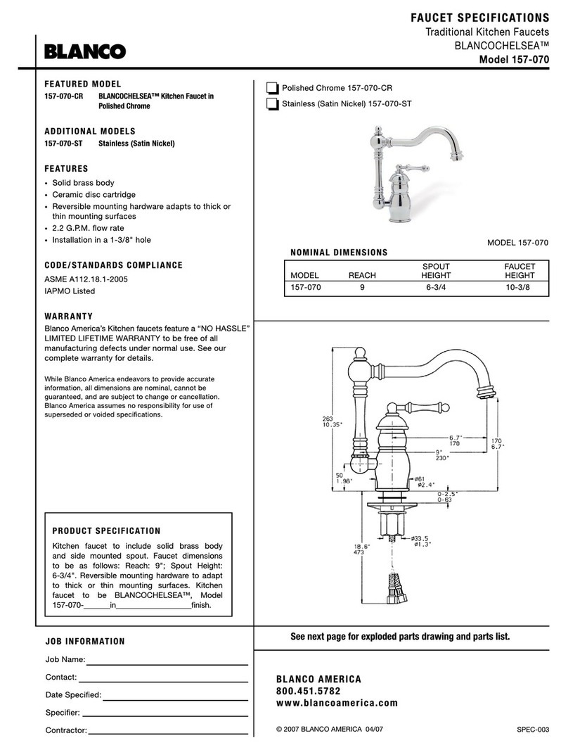 Blanco BLANCOCHELSEA 157-070 User manual Blanco BLANCOCHELSEA 157-070 User manual
