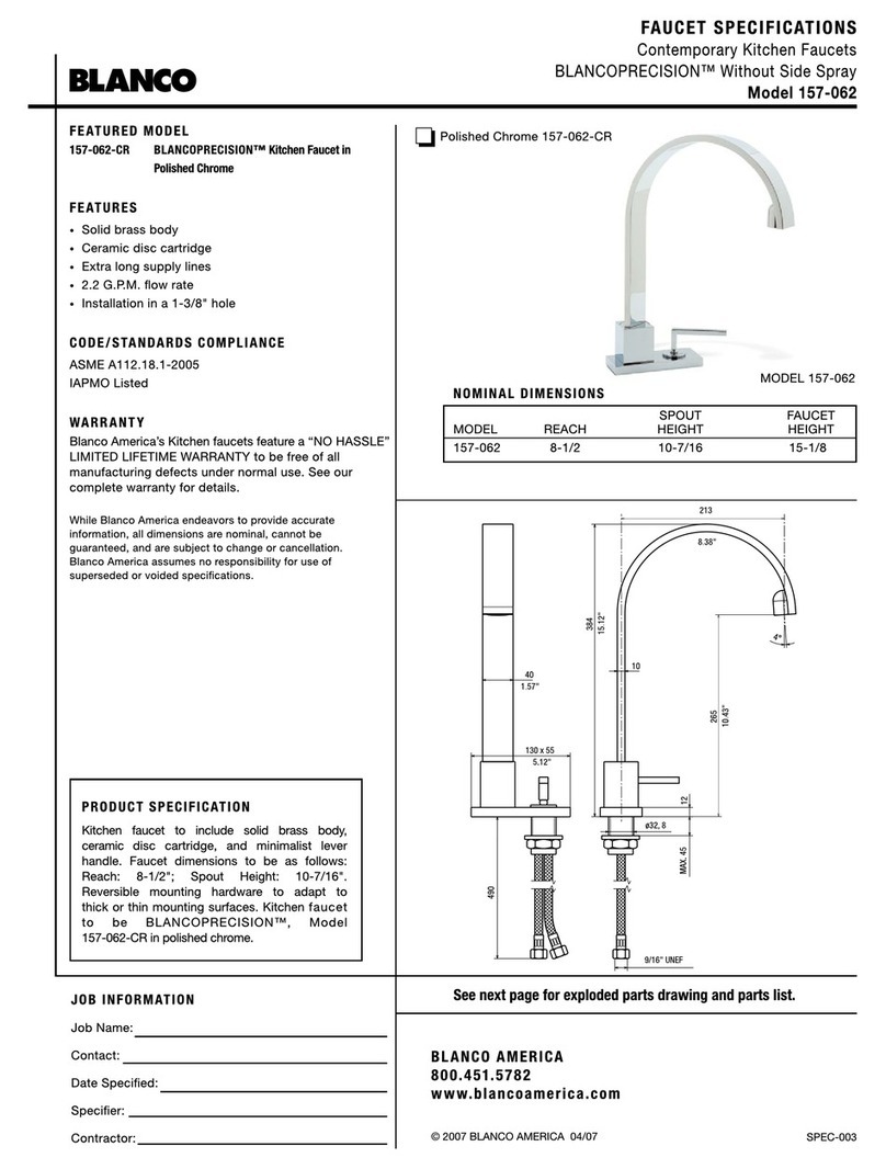 Blanco BLANCOPRECISION 157-062 User manual Blanco BLANCOPRECISION 157-062 User manual