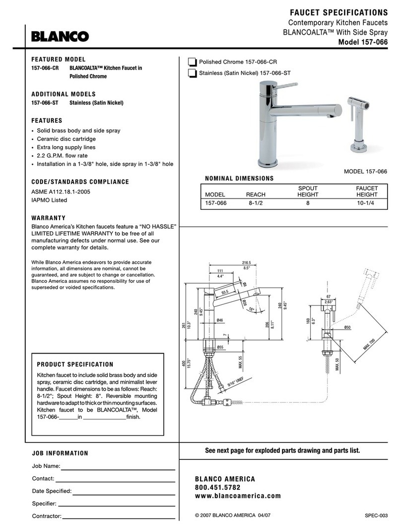 Blanco BLANCOALTA 157-066 User manual Blanco BLANCOALTA 157-066 User manual