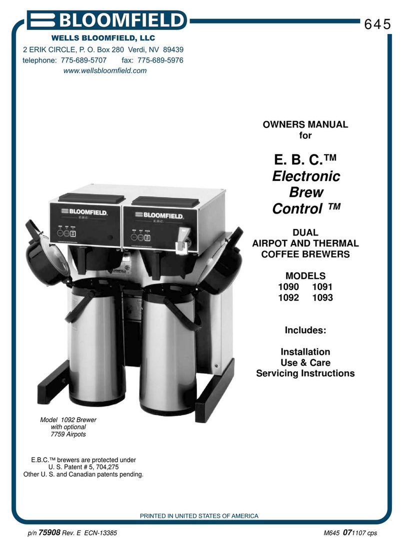Bloomfield ELECTRONIC BREW CONTROL 1090 owner's manual