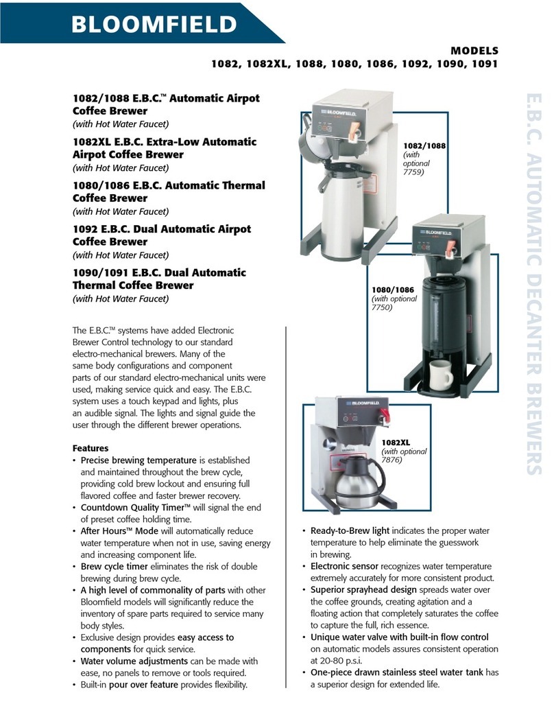 Bloomfield ELECTRONIC BREW CONTROL 1092 User manual