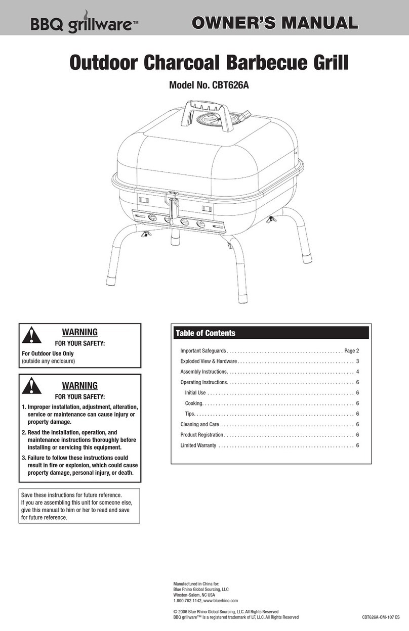 BBQ CBT626A owner's manual