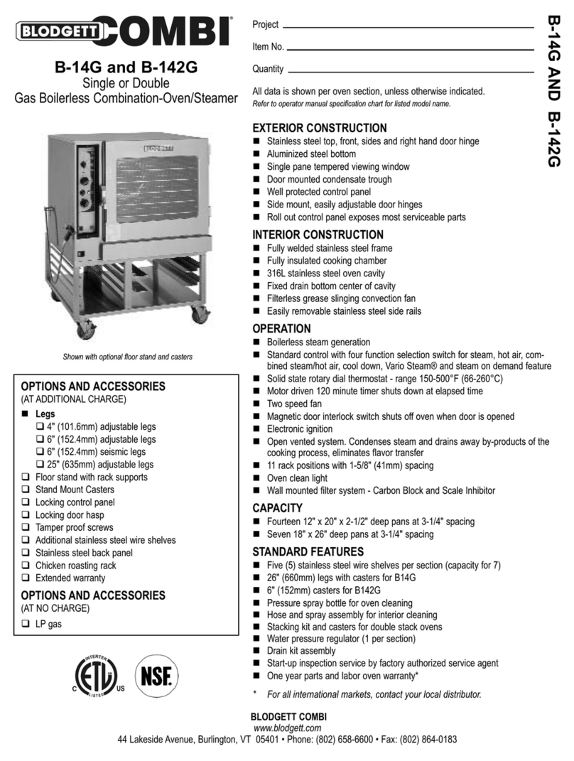 Blodgett COMBI B-142G Operating and safety instructions