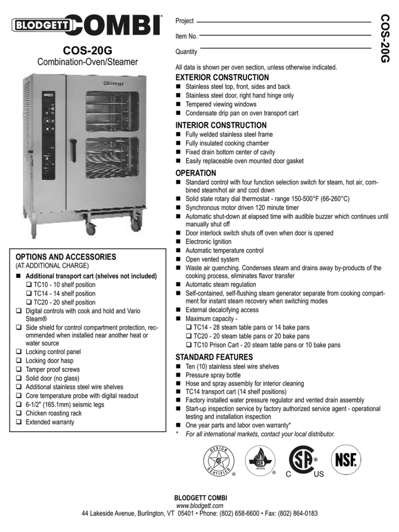 Blodgett COMBI COS-20G Operating and safety instructions