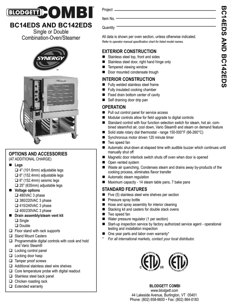 Blodgett COMBI BC142EDS Operating and safety instructions