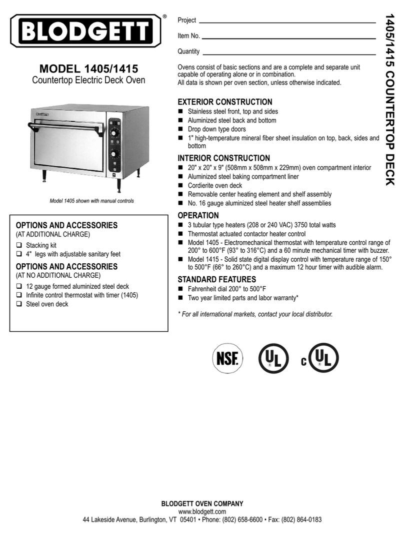 Blodgett 1405 User manual