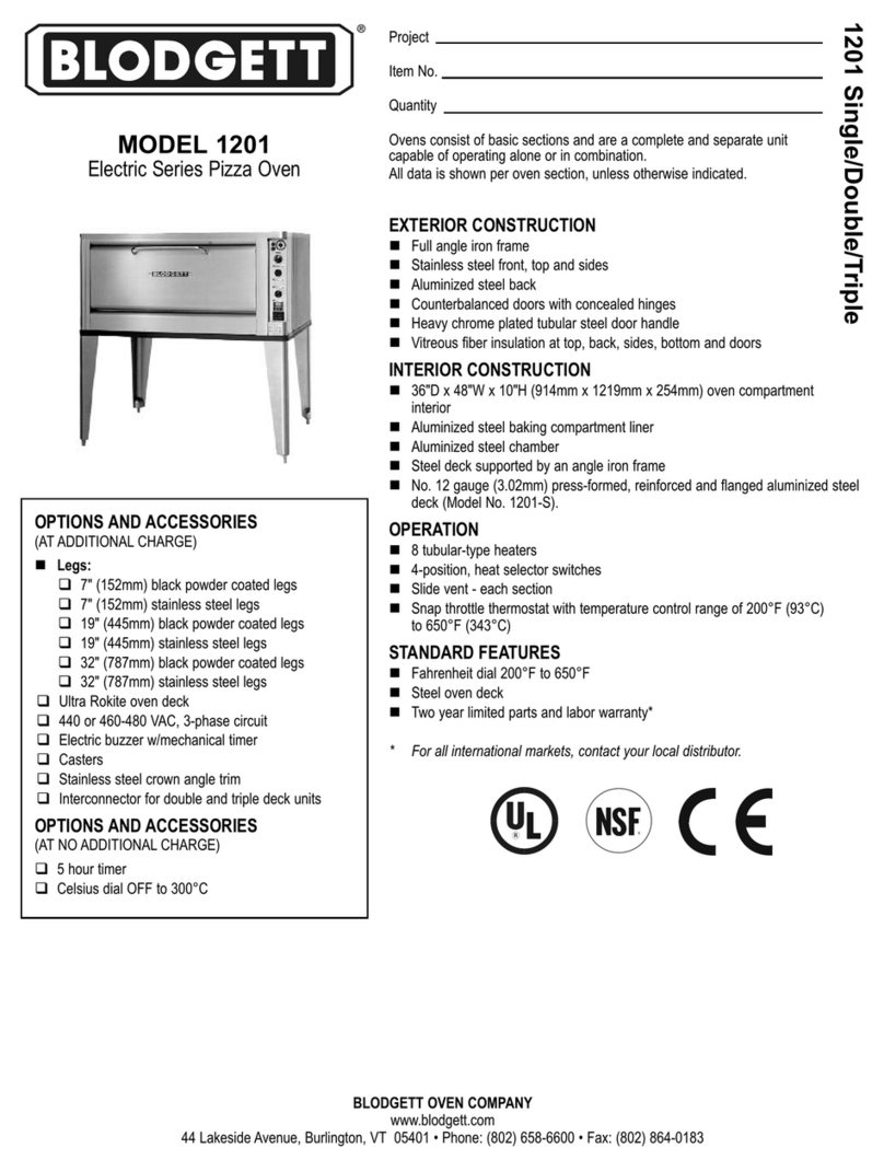 Blodgett 1201 User manual