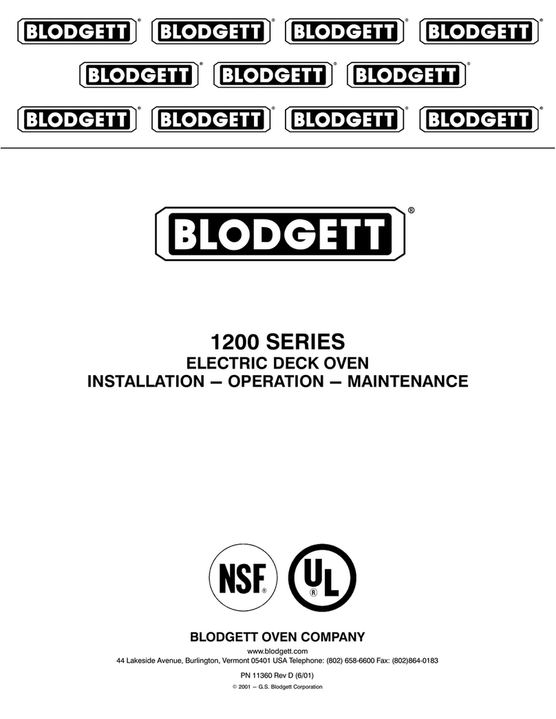 Blodgett 1200 Series User manual