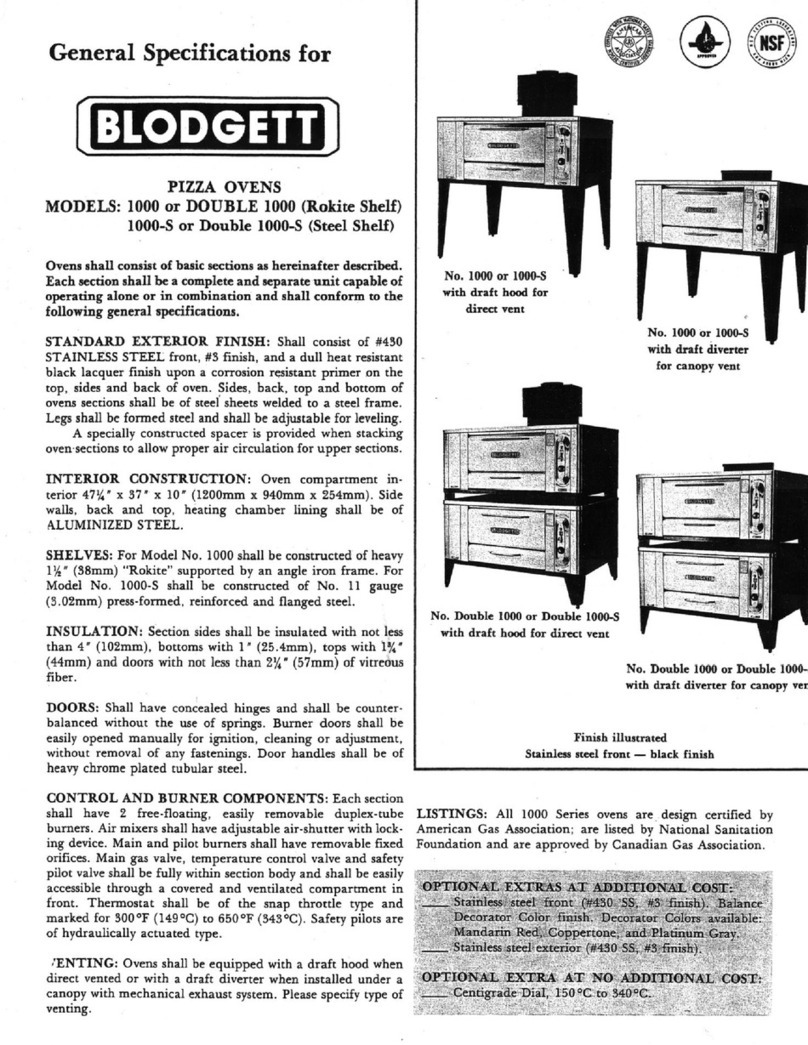 Blodgett Double 1000 User manual