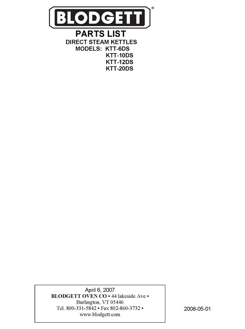 Blodgett KTT-10DS User manual