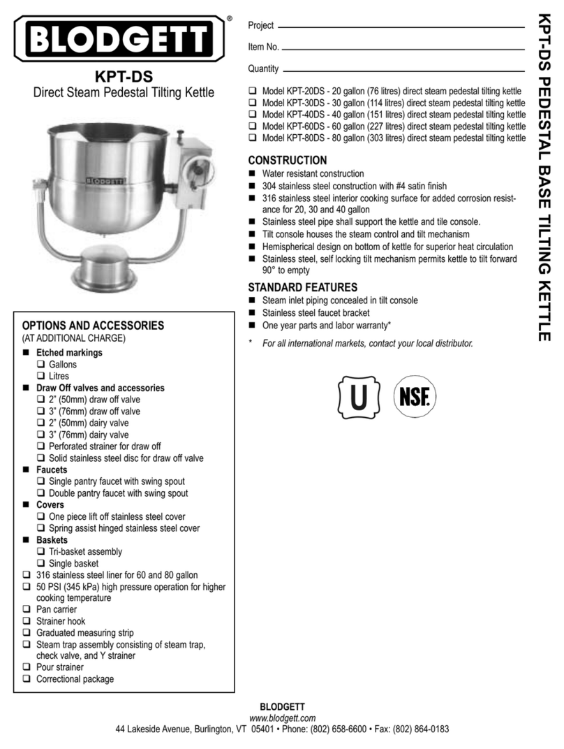 Blodgett KPT-20DS User manual