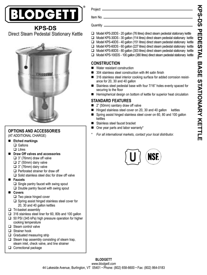 Blodgett KPS-DS Operating and safety instructions