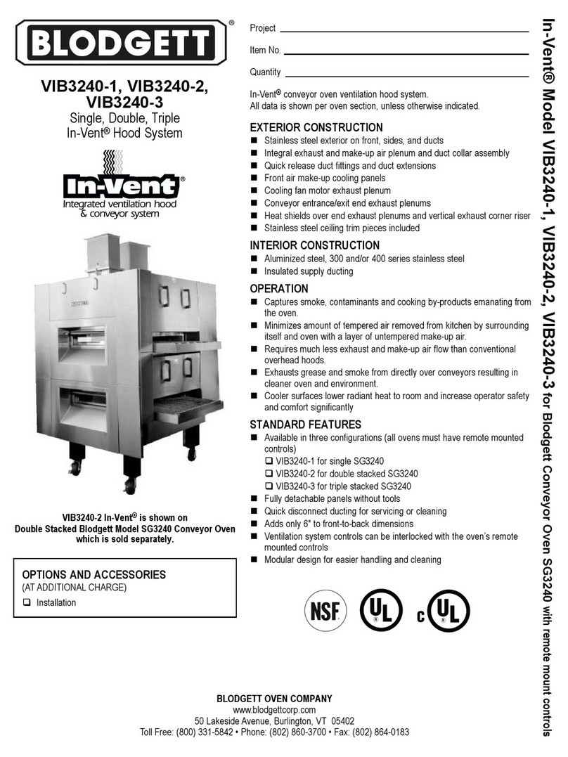 Blodgett In-Vent VIB3240-1 User manual