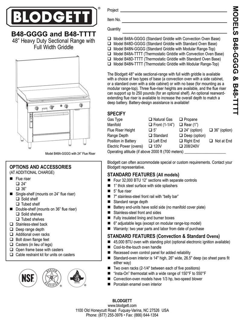 Blodgett Saffire B48A-GGGG User manual