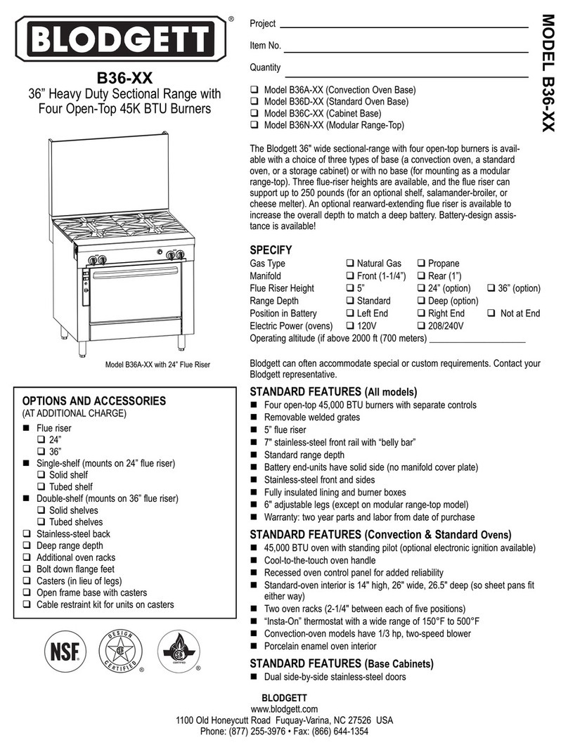 Blodgett B36A User manual