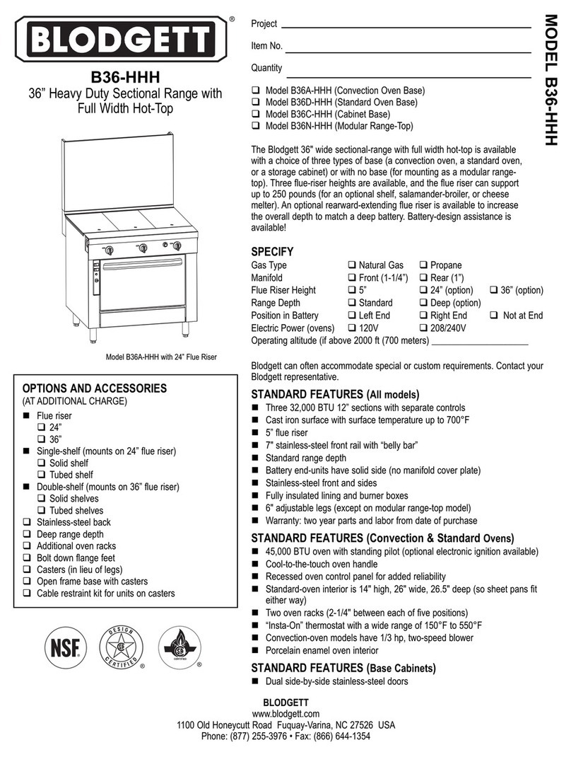 Blodgett Saffire B36A-HHH User manual