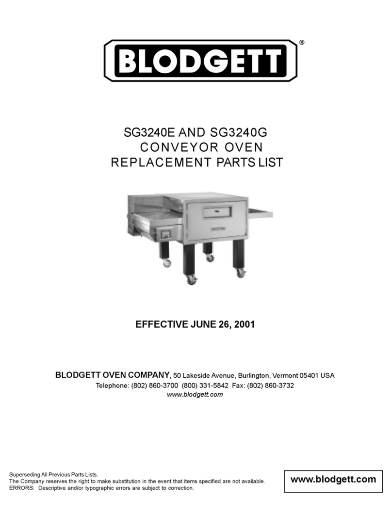 Blodgett SG3240E Application guide
