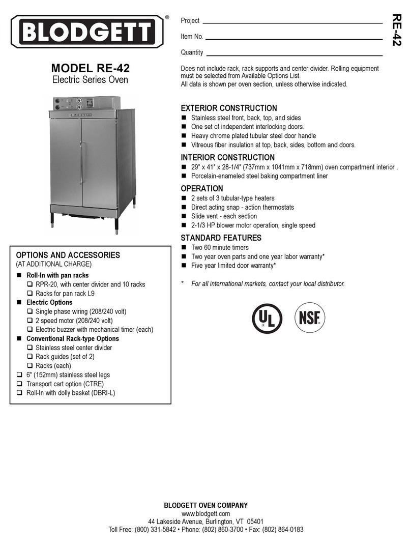 Blodgett RE-42 User manual