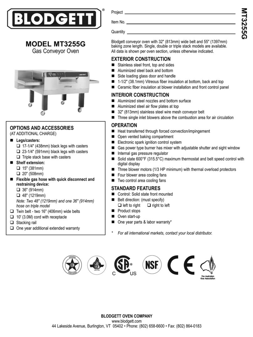 Blodgett MT3255G User manual