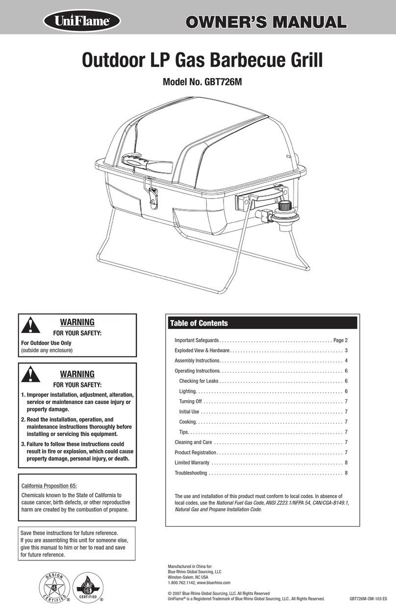BlueRhino UniFlame GBT726M owner's manual BlueRhino UniFlame GBT726M owner's manual