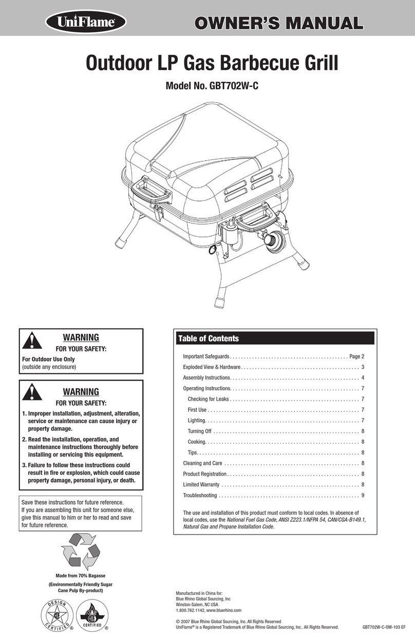 BlueRhino UniFlame GBT702W-C User manual