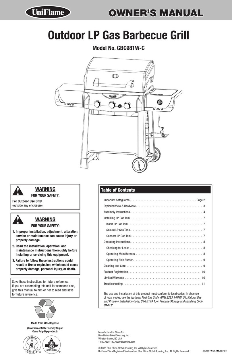 BlueRhino UniFlame GBC981W-C User manual
