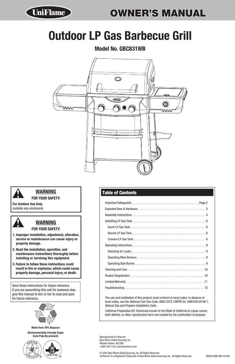 BlueRhino UniFlame GBC831WB User manual