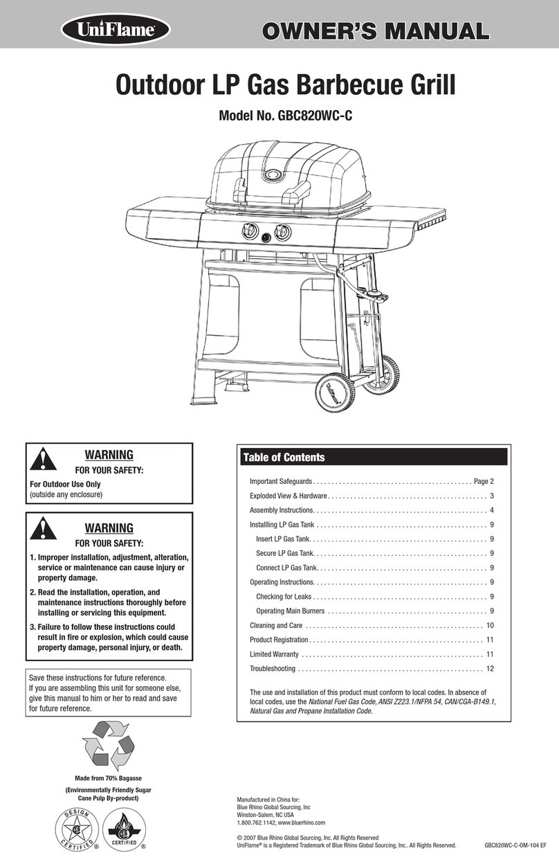 BlueRhino UniFlame GBC820WC-C User manual