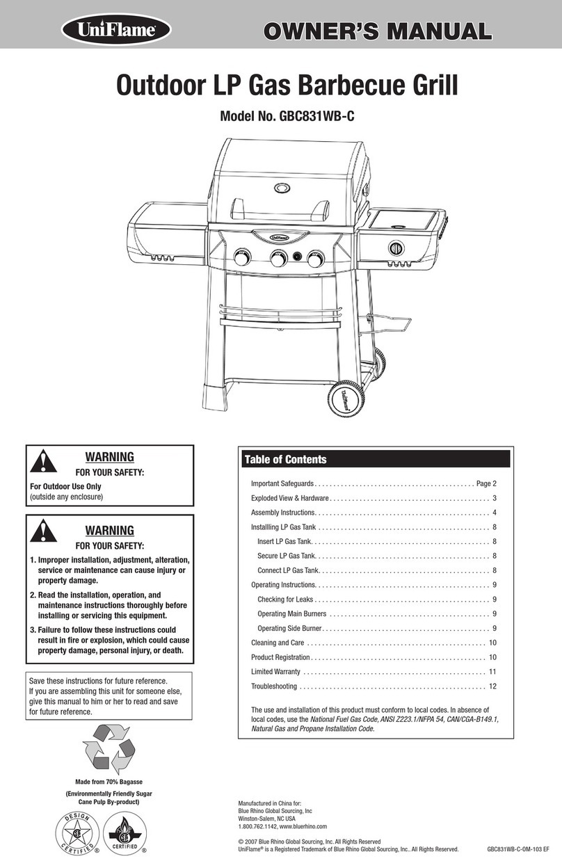 BlueRhino UniFlame GBC831WB-C User manual
