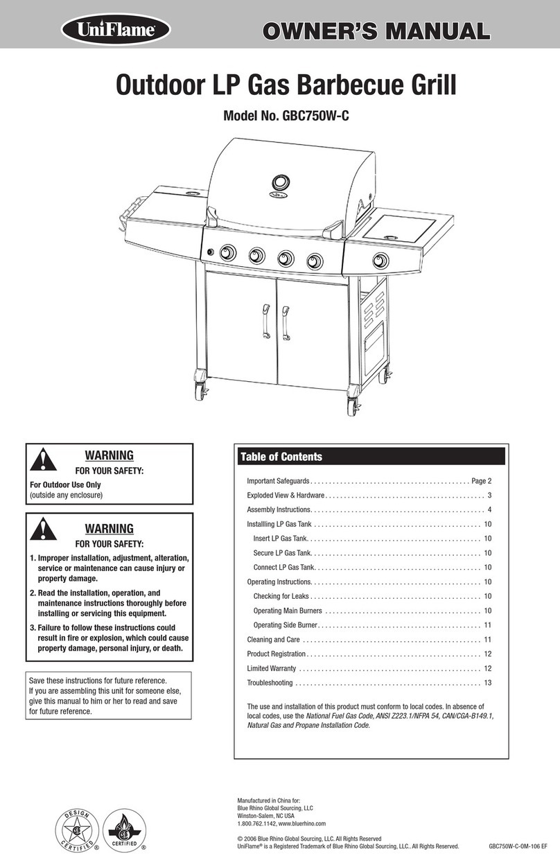 BlueRhino UniFlame GBC750W-C User manual
